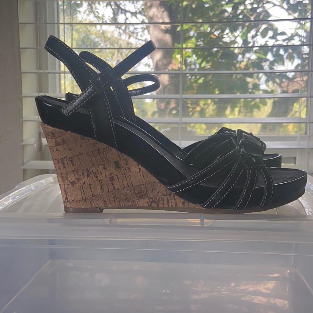 Aerosoles cork and suede upper wedge sandals